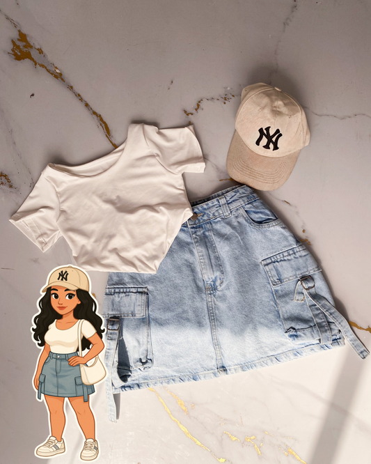 Falda cargo + top básico