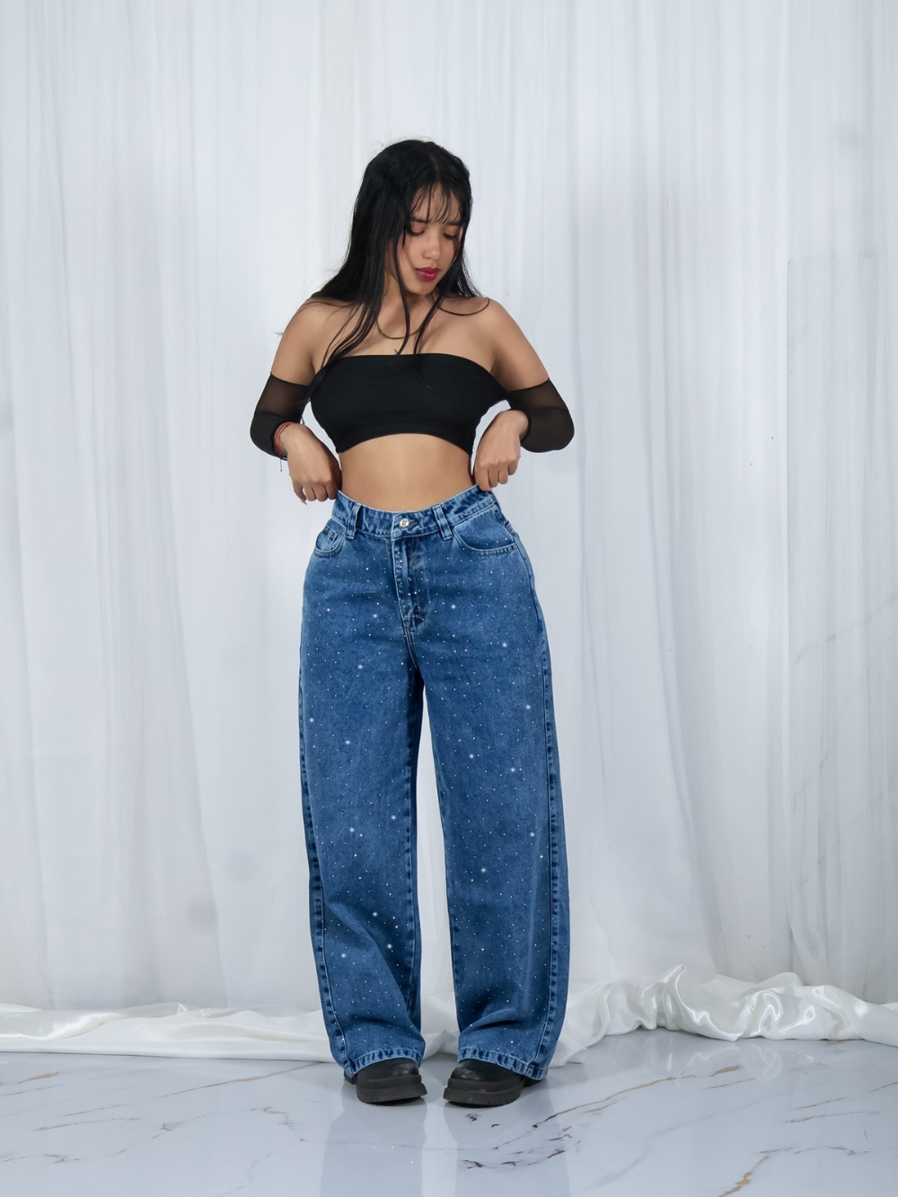 Jean brillos + top