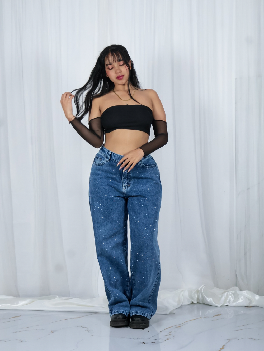 Jean brillos + top